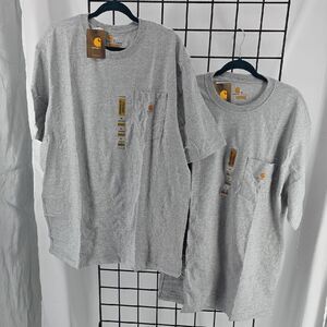 Carhartt Men's 2 Shirts! Heather Gray Short Sleeve Tee  NEW XL